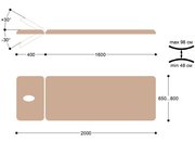 Массажный стол с электроприводом F1E22, ширина 65 см